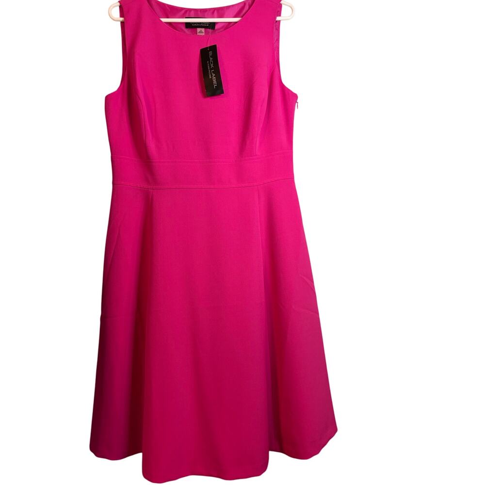 NWT Evan Picone Black Lable Hot Pink Sleeveless A-Line Dress Size 10